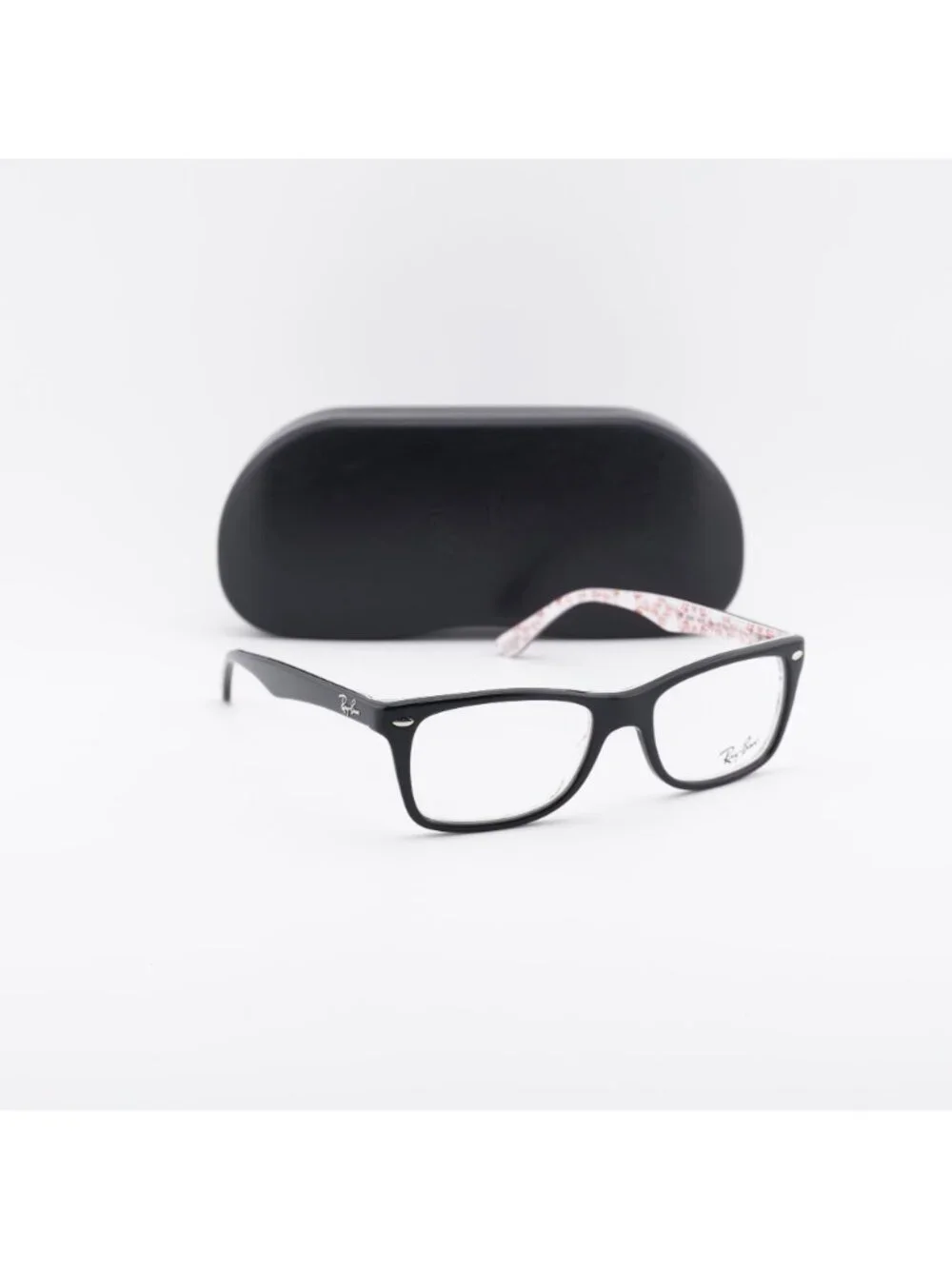 Ray Ban RX5228 5014 Eyeglasses Black on White 50mm Square Frame